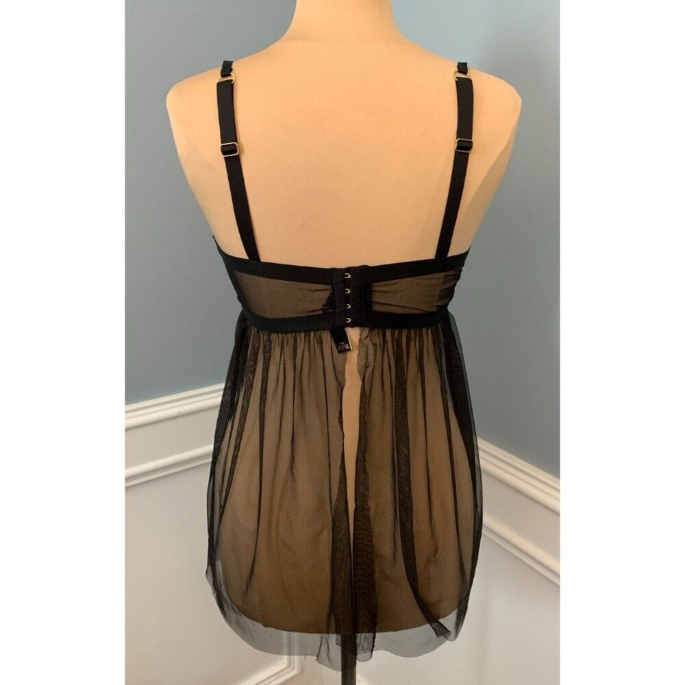 Victoria's Secret Babydoll Chemise Size 36D Sheer Black Imtimate Sexy Lingerie - Picture 3 of 7